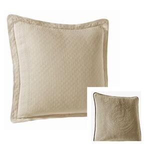Historic Charleston Foundation 2 Euro Pillow Shams Beige Matelassé 1‎ Decor Sham